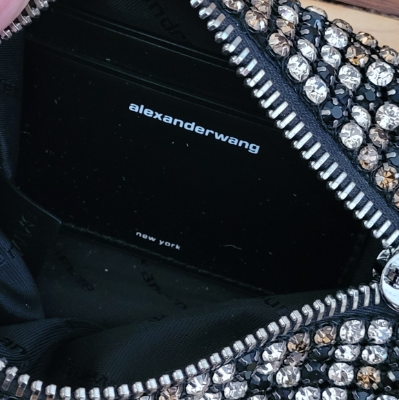 RARE ALEXANDER WANG HEIRESS RHINESTONE PATTERN MESH POUCH CLUTCH BAG - Picture 9 of 14